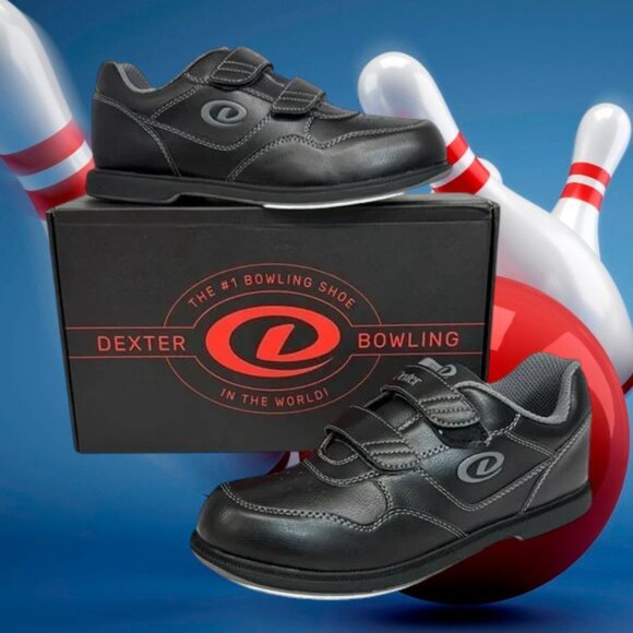 Brand New NIB Dexter V Strap Black Men's Bowling Shoes #B2513-1 Men’s 10.5 M - Picture 1 of 14